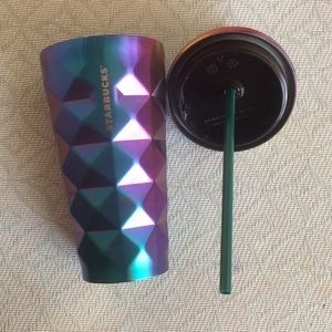 Very Rare 2015 Starbucks Rainbow Studded Quilt Stainless Steel Cold Cup Tumbler